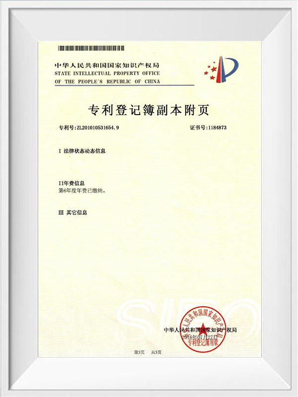Copy of patent register 
